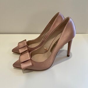 Blush Pink Zara Heels with Bow